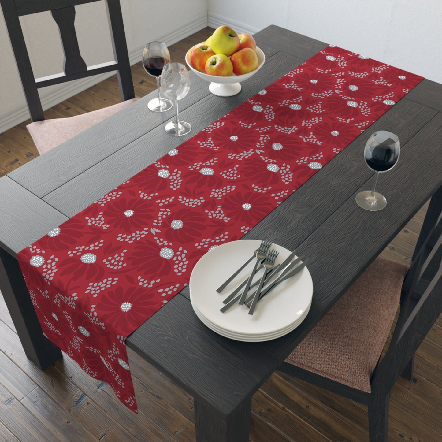 Table Runner | Red & Gray | Bellis