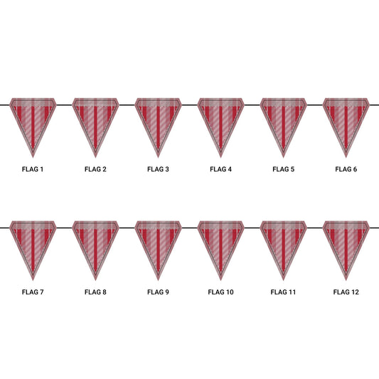 Flag Garland | Red & Gray | Stripe