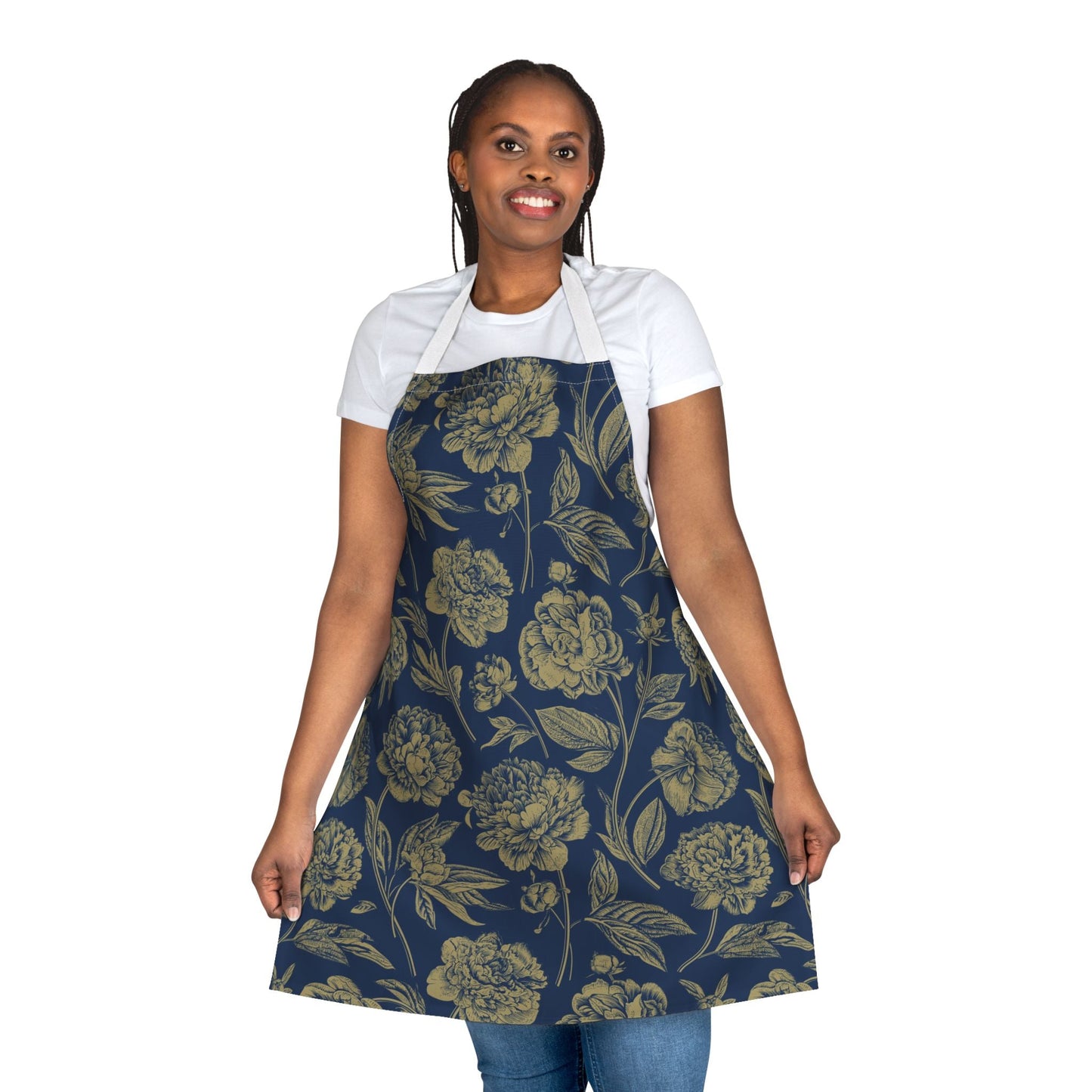 Apron | Gold & Blue | Peony