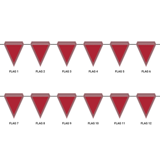 Flag Garland | Red & Gray | Dark