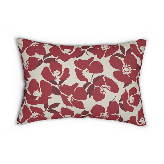 Pillow | Maroon & White | Poppy