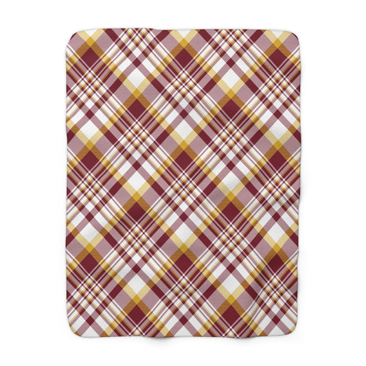Sherpa Blanket | Red & Yellow | Tartan