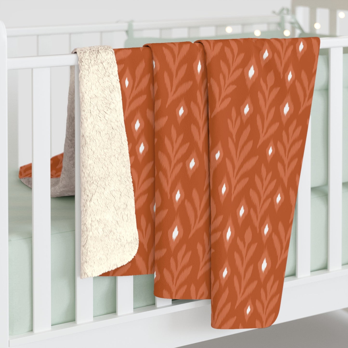 Sherpa Blanket | Dark Orange & White | Laurel
