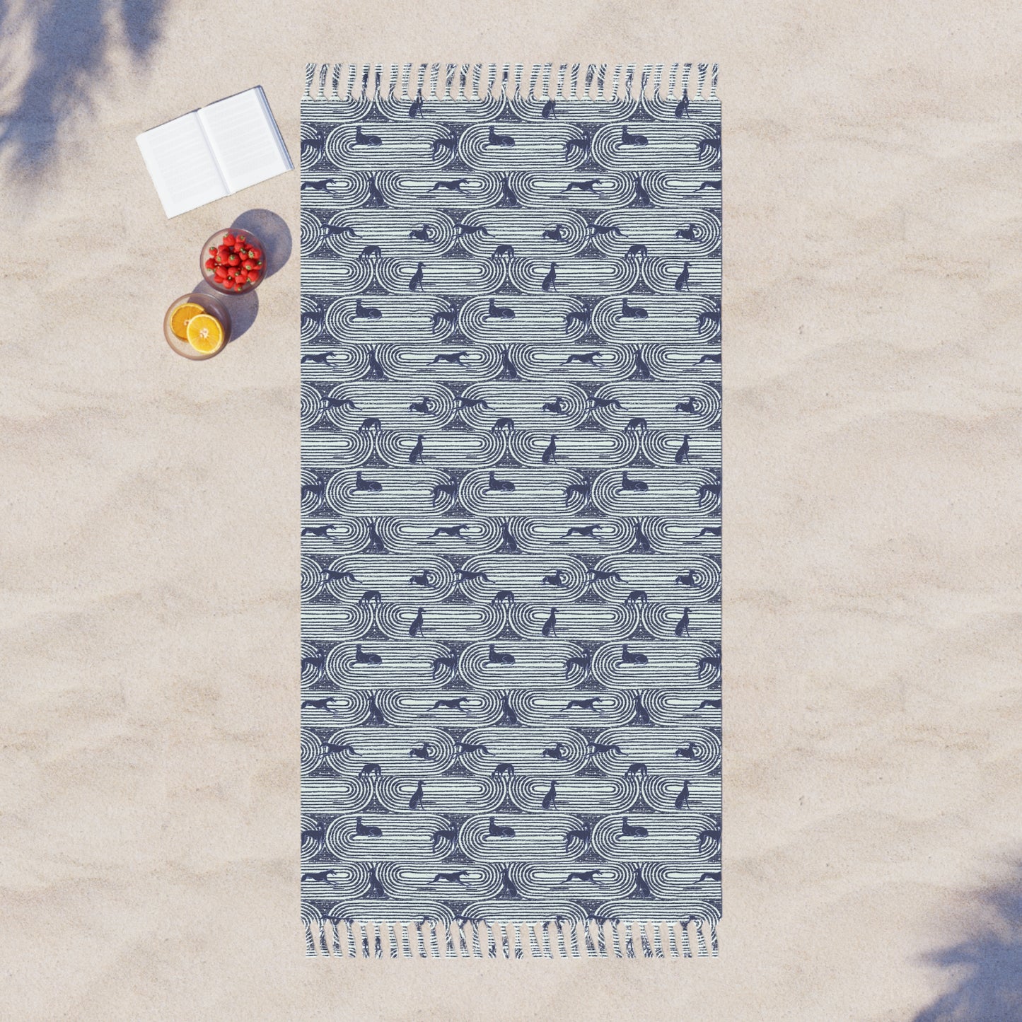 Boho Beach Towel | Greyhounds | Green Track