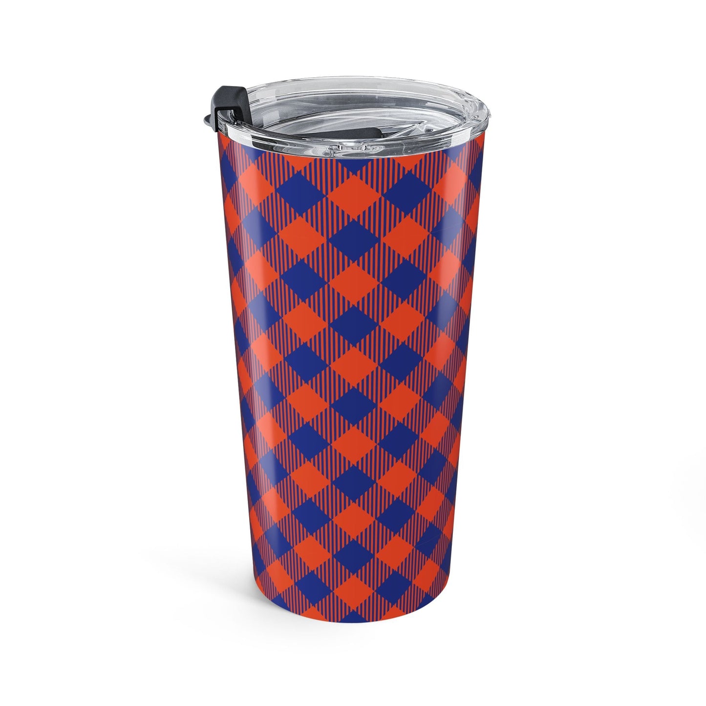 Tumbler | Bright Blue & Orange | Gingham