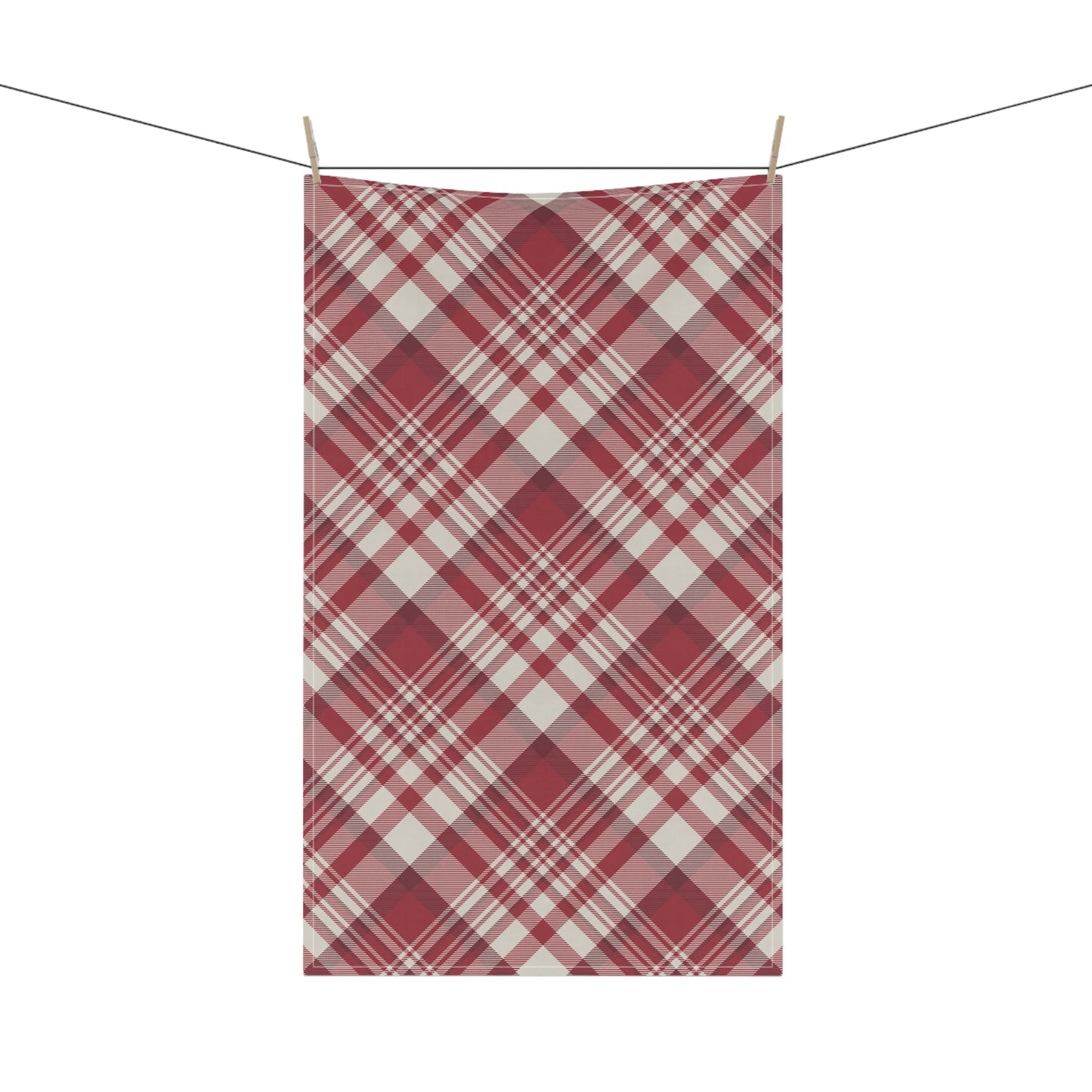 Tea Towel | Maroon & White | Tartan