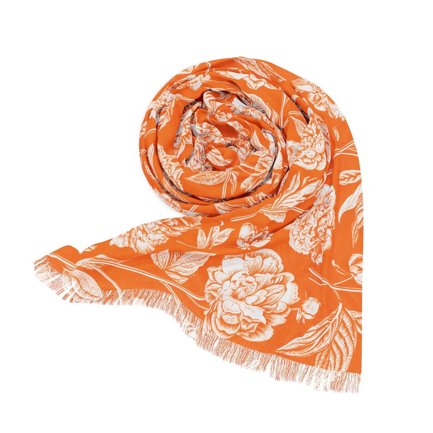 Scarf | Orange & White | Peony