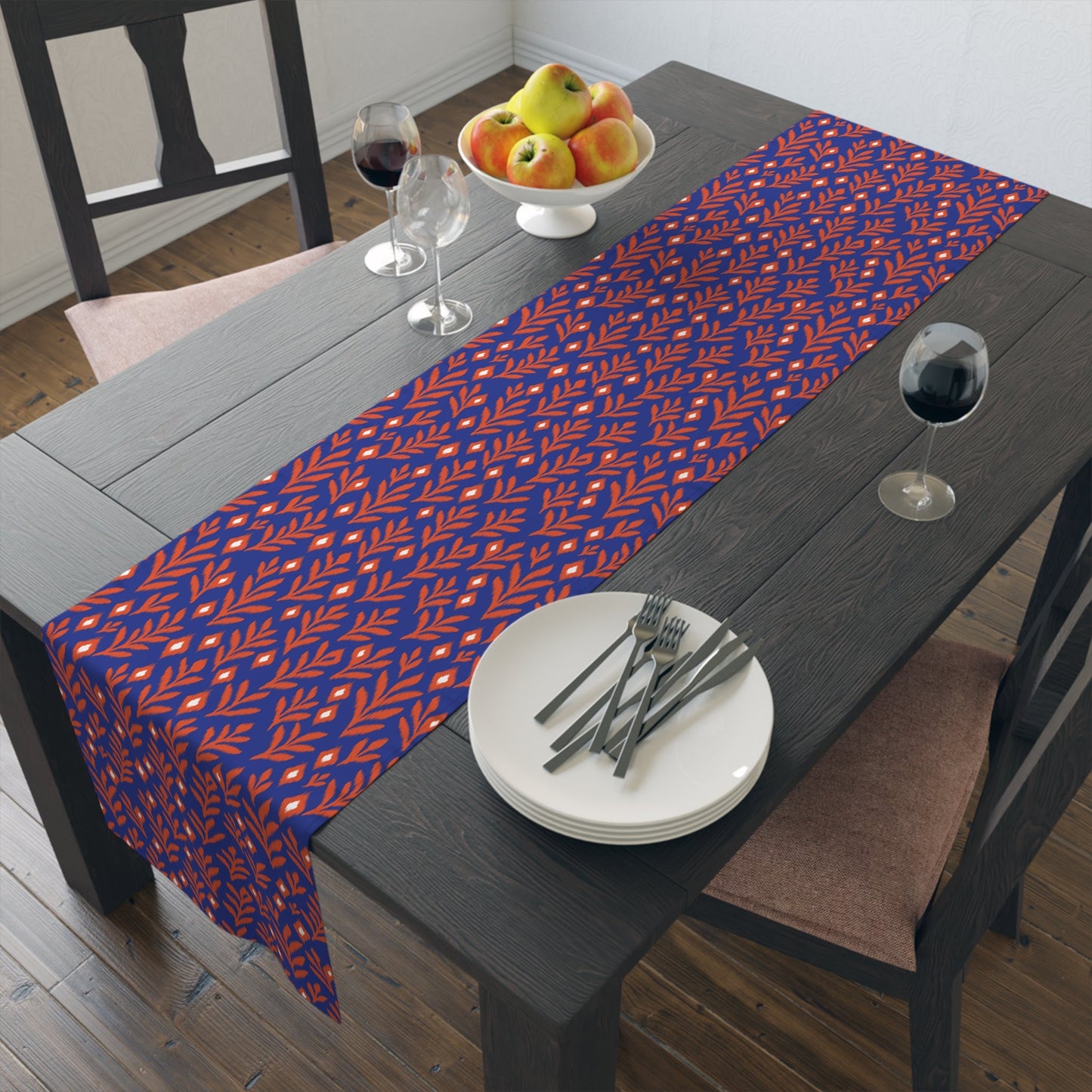 Table Runner | Bright Blue & Orange | Laurel