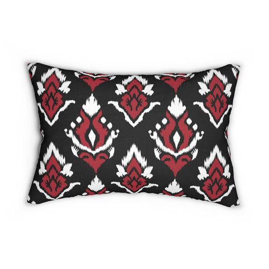 Pillow | Red & Black | Ikat
