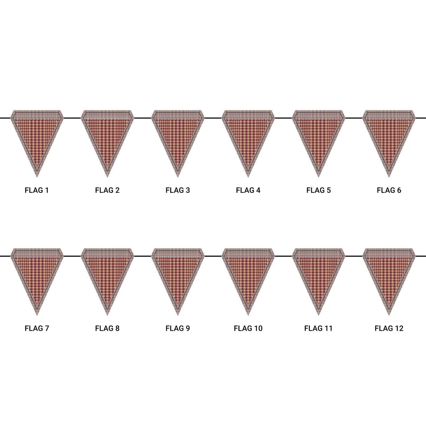 Flag Garland | Maroon & Gold | Tweed