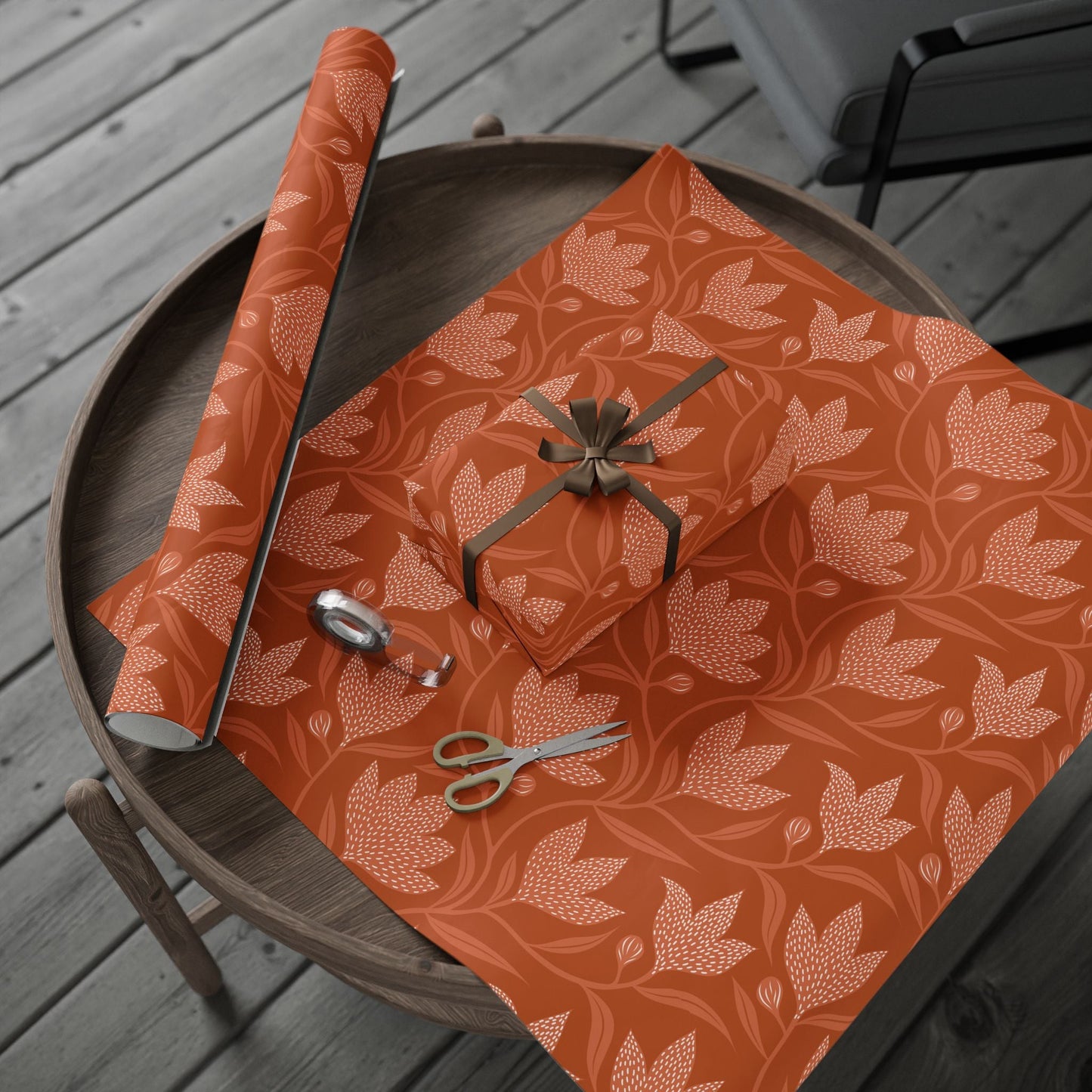 Gift Wrap | Dark Orange & White | Magnolia
