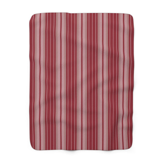 Sherpa Blanket | Maroon & White | Stripe