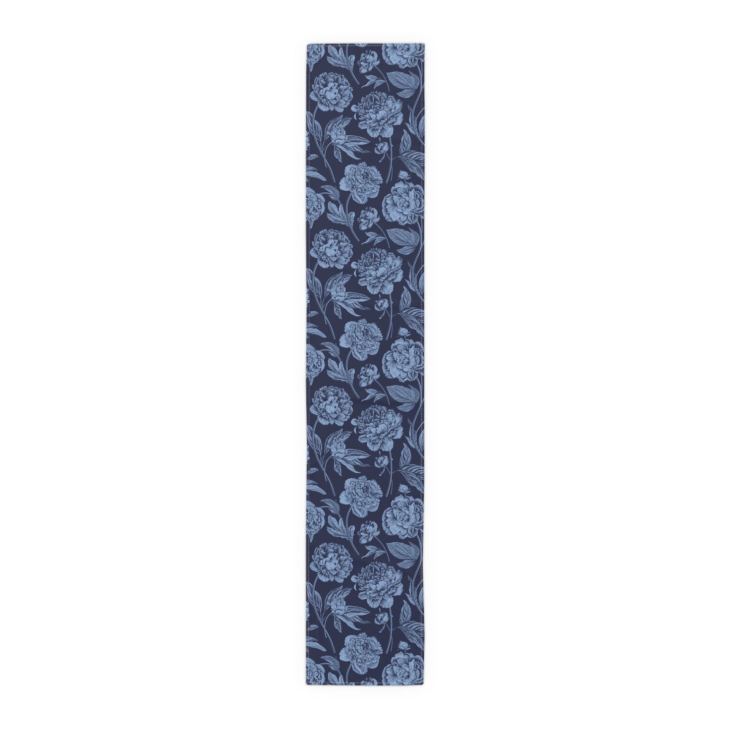 Table Runner | Light Blue & White | Peony