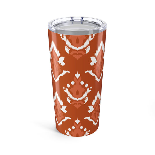 Tumbler | Dark Orange & White | Ikat