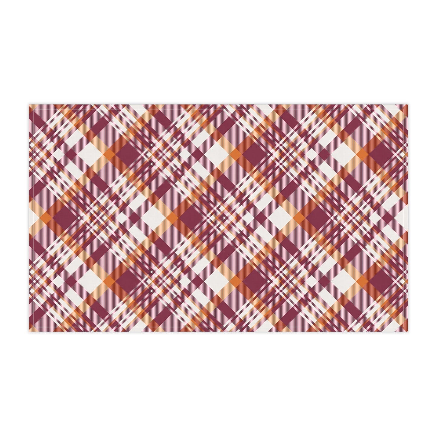 Tea Towels | Maroon & Orange | Tartan