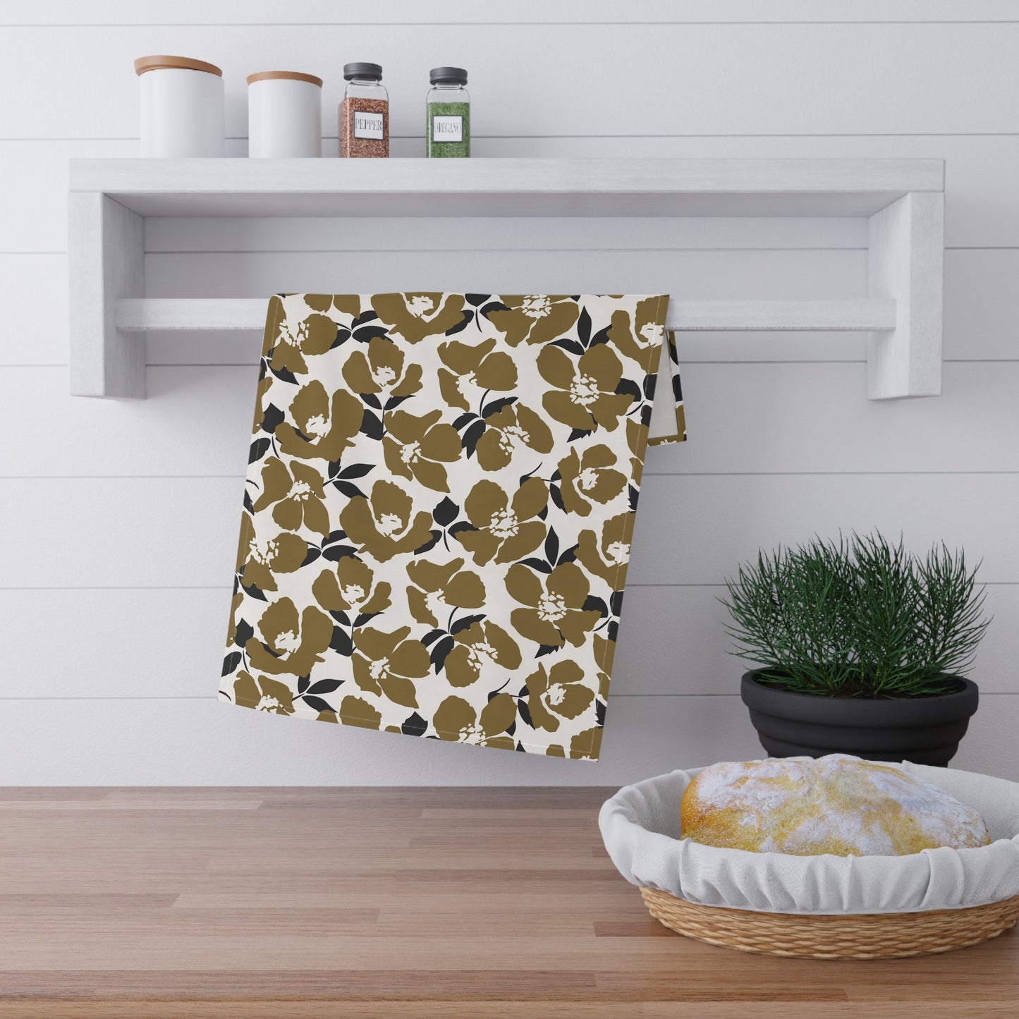 Tea Towel | Black & Gold | Poppy