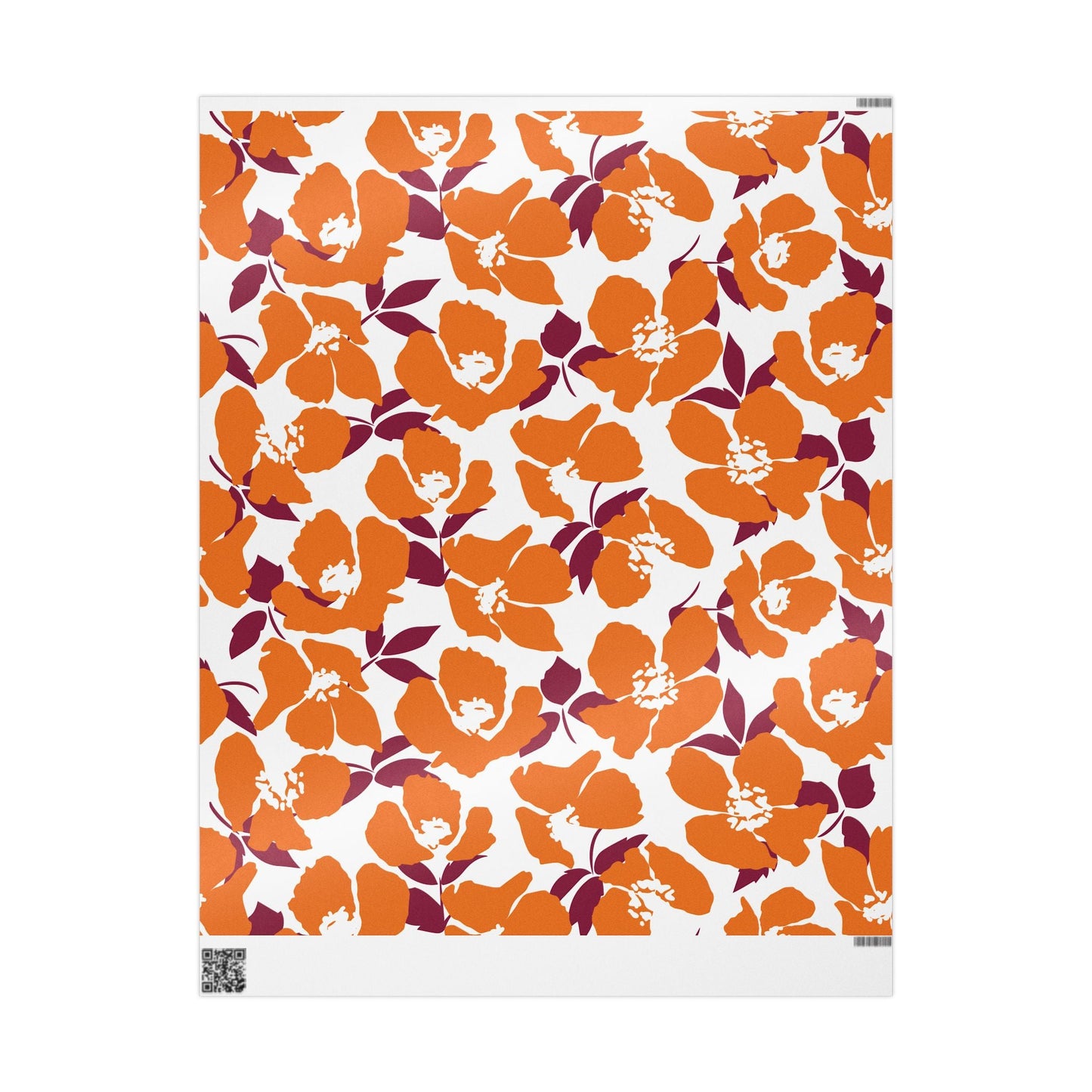 Gift Wrap | Maroon & Orange | Poppy