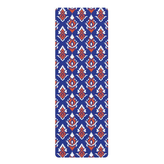 Yoga Mat | Bright Blue & Orange | Ikat