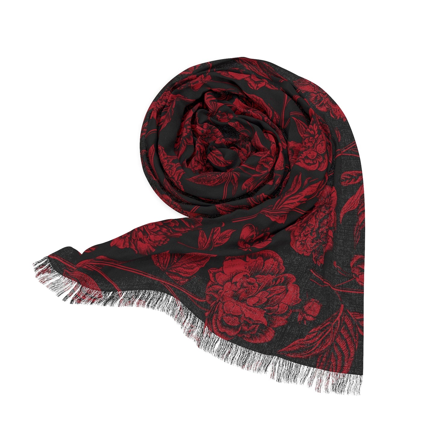 Scarf | Red & Black | Peony