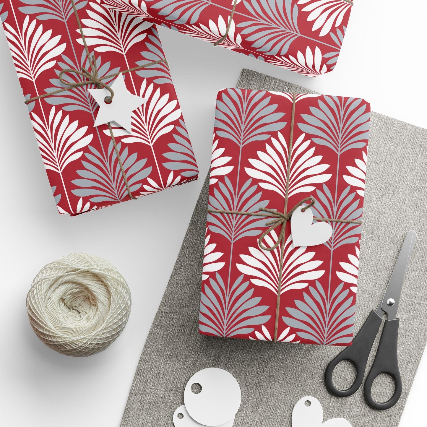 Gift Wrap | Red & Gray | Deco