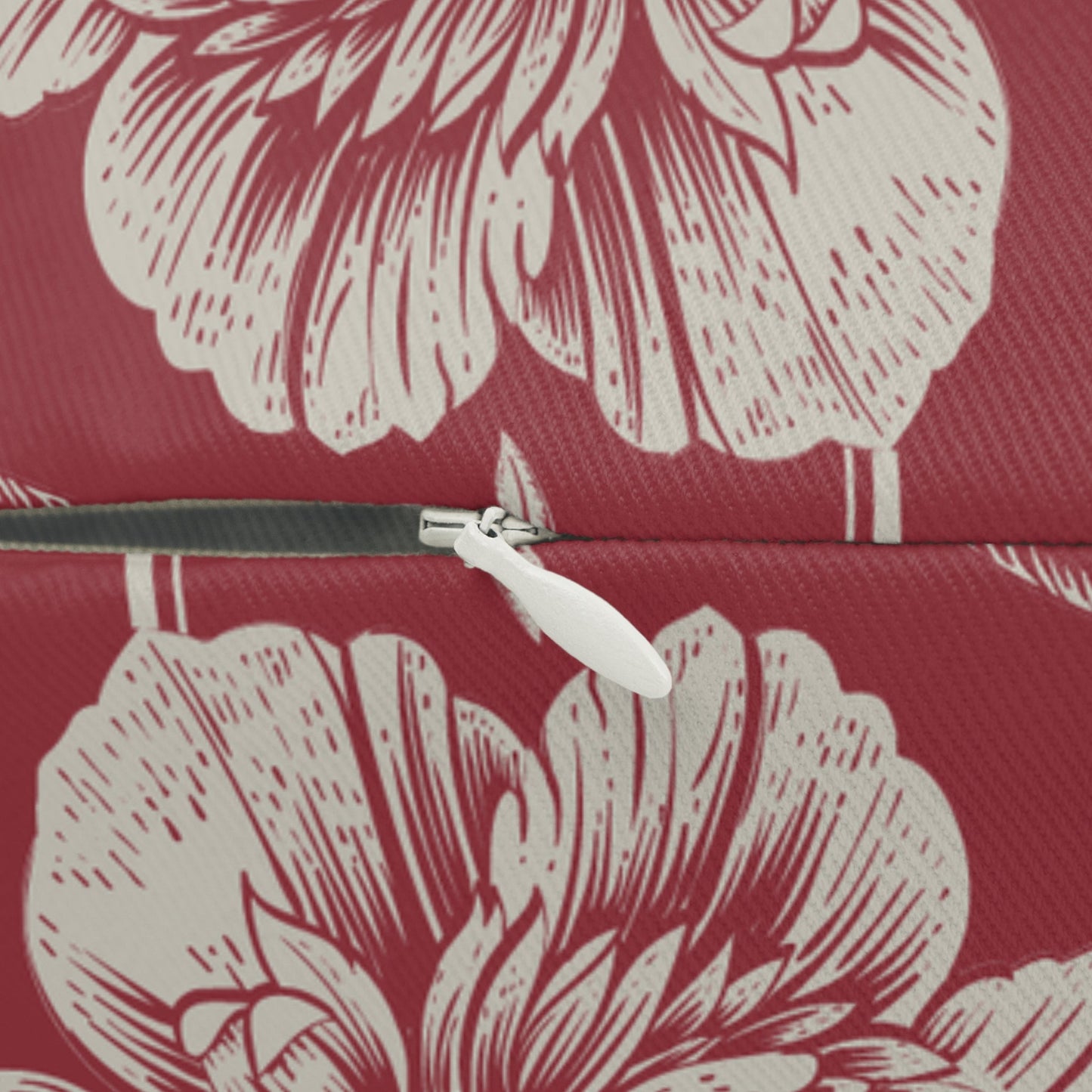 Pillow | Maroon & White | Peony