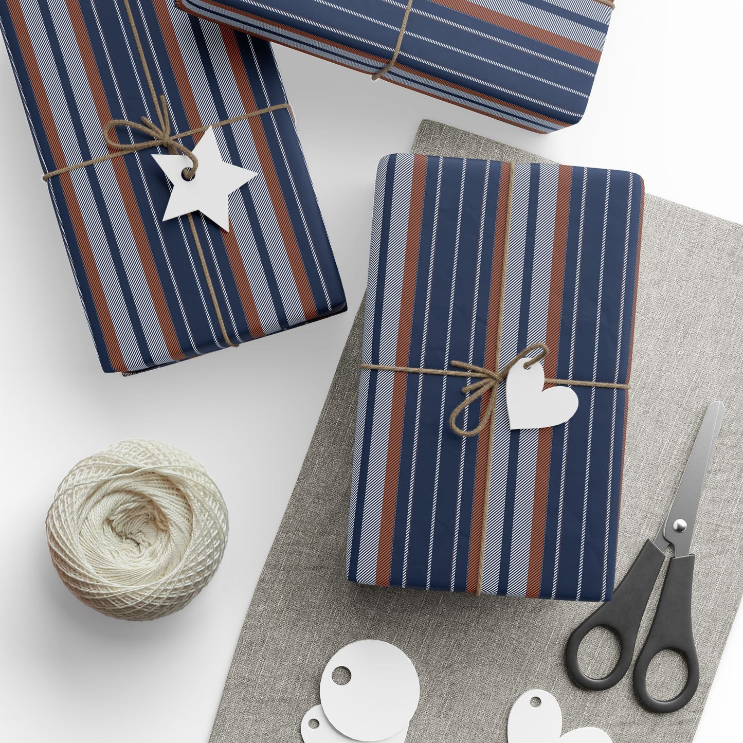 Gift Wrap | Orange & Blue | Stripe