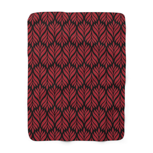 Sherpa Fleece Blanket | Red & Black | Palm