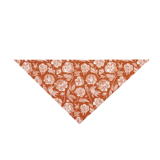 Pet Bandana | Dark Orange & White | Peony
