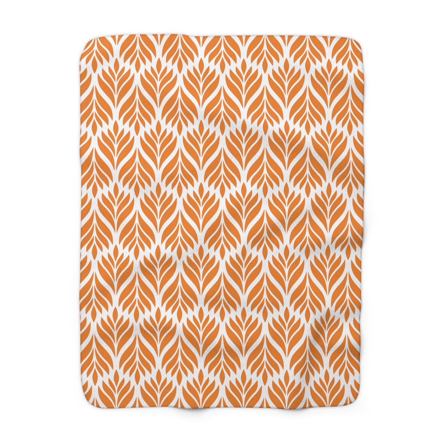 Sherpa Fleece Blanket | Orange & White | Palm