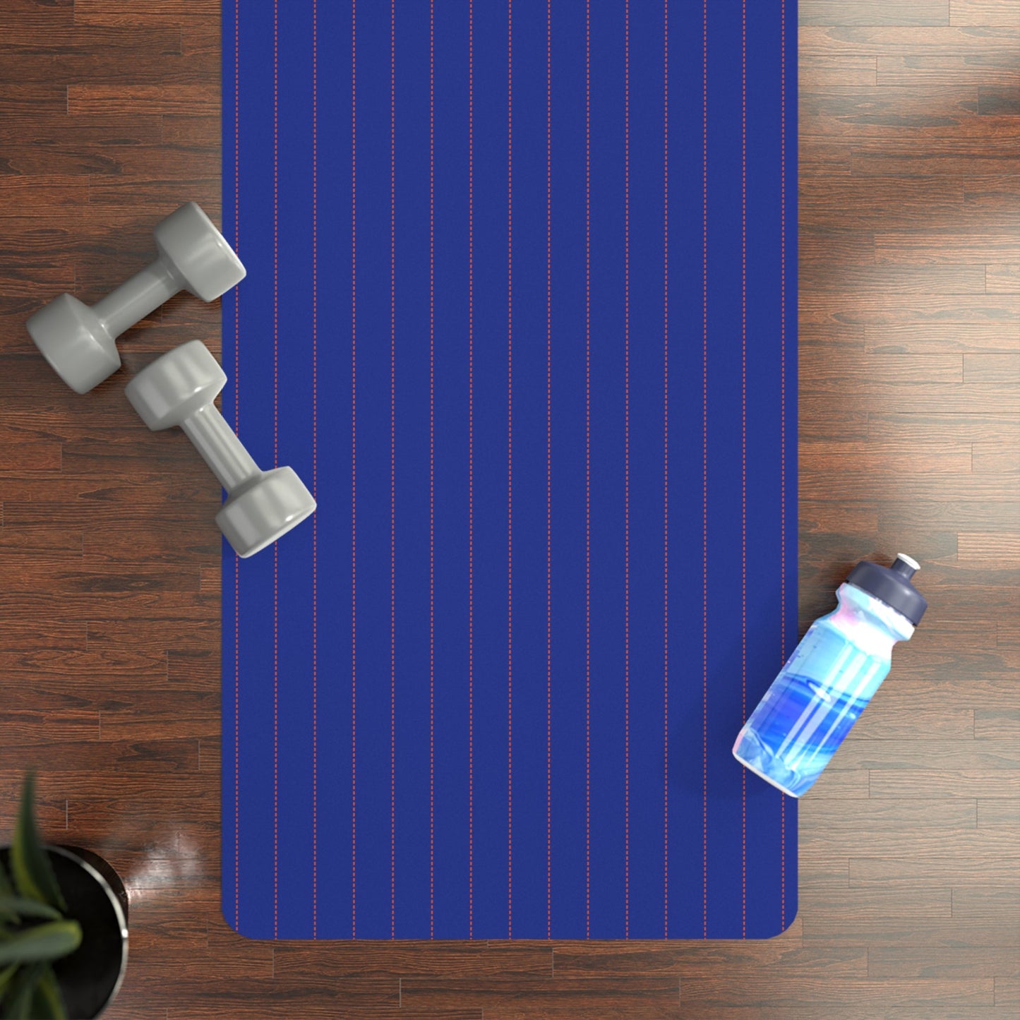 Yoga Mat | Bright Blue & Orange | Pinstripe