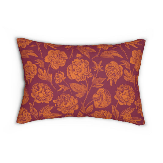 Pillow | Maroon & Orange | Peony