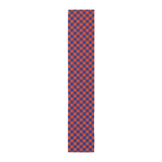 Table Runner | Bright Blue & Orange | Gingham