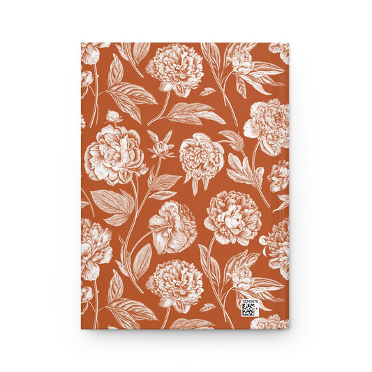 Journal | Dark Orange & White | Peony