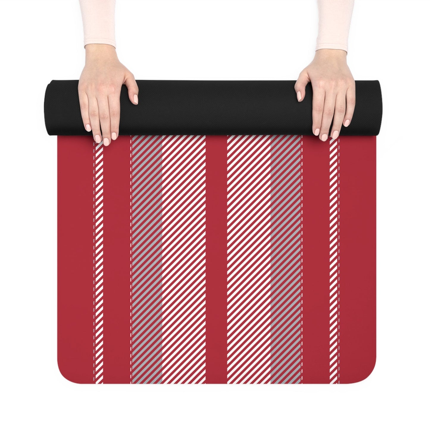 Yoga Mat | Red & Gray | Stripe