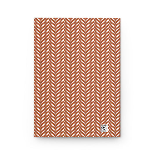 Journal | Dark Orange & White | Herringbone