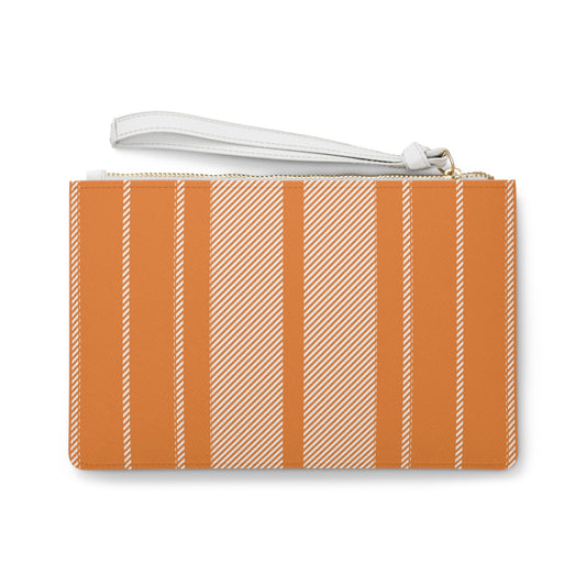 Clutch Bag | Orange & White | Stripe