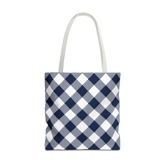Tote Bag | Navy & White | Gingham