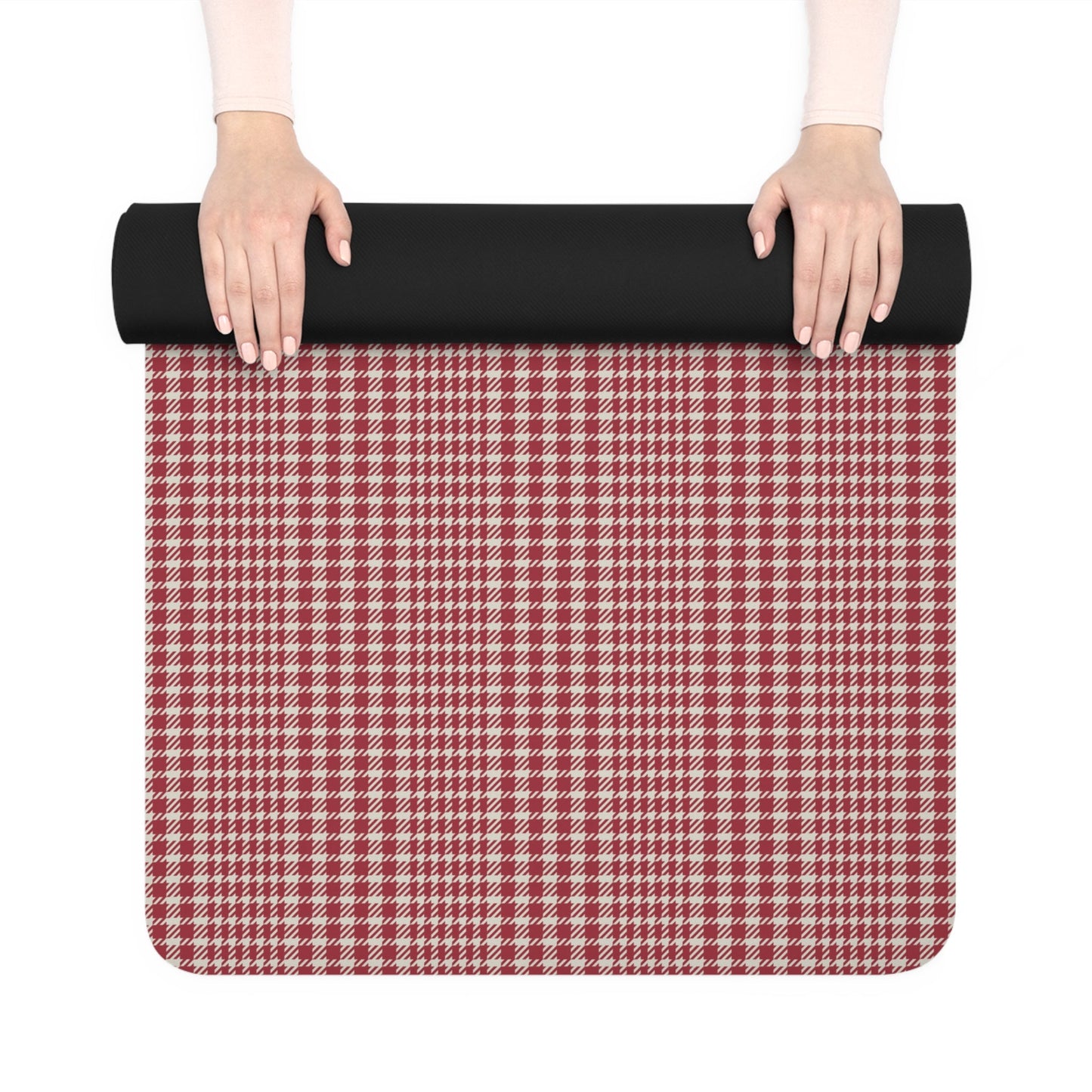 Yoga Mat | Maroon & White | Tweed