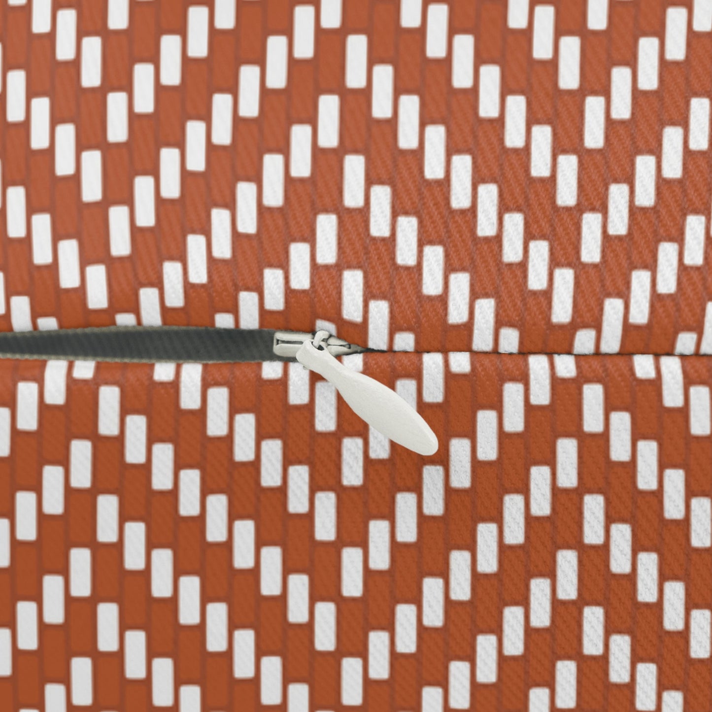 Pillow | Dark Orange & White | Herringbone