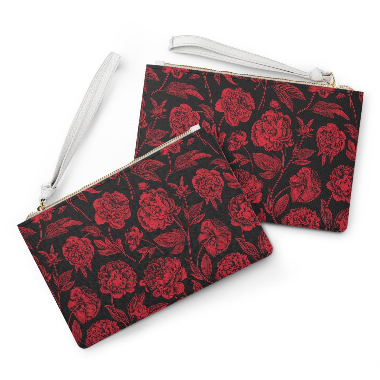Clutch Bag | Red & Black | Peony