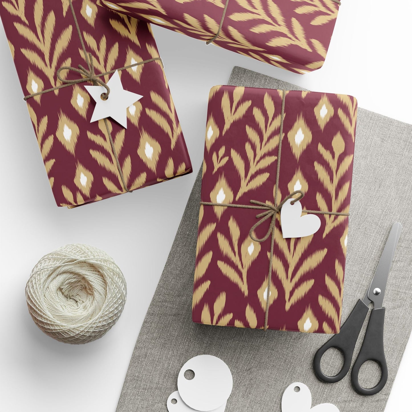 Gift Wrap | Maroon & Gold | Laurel