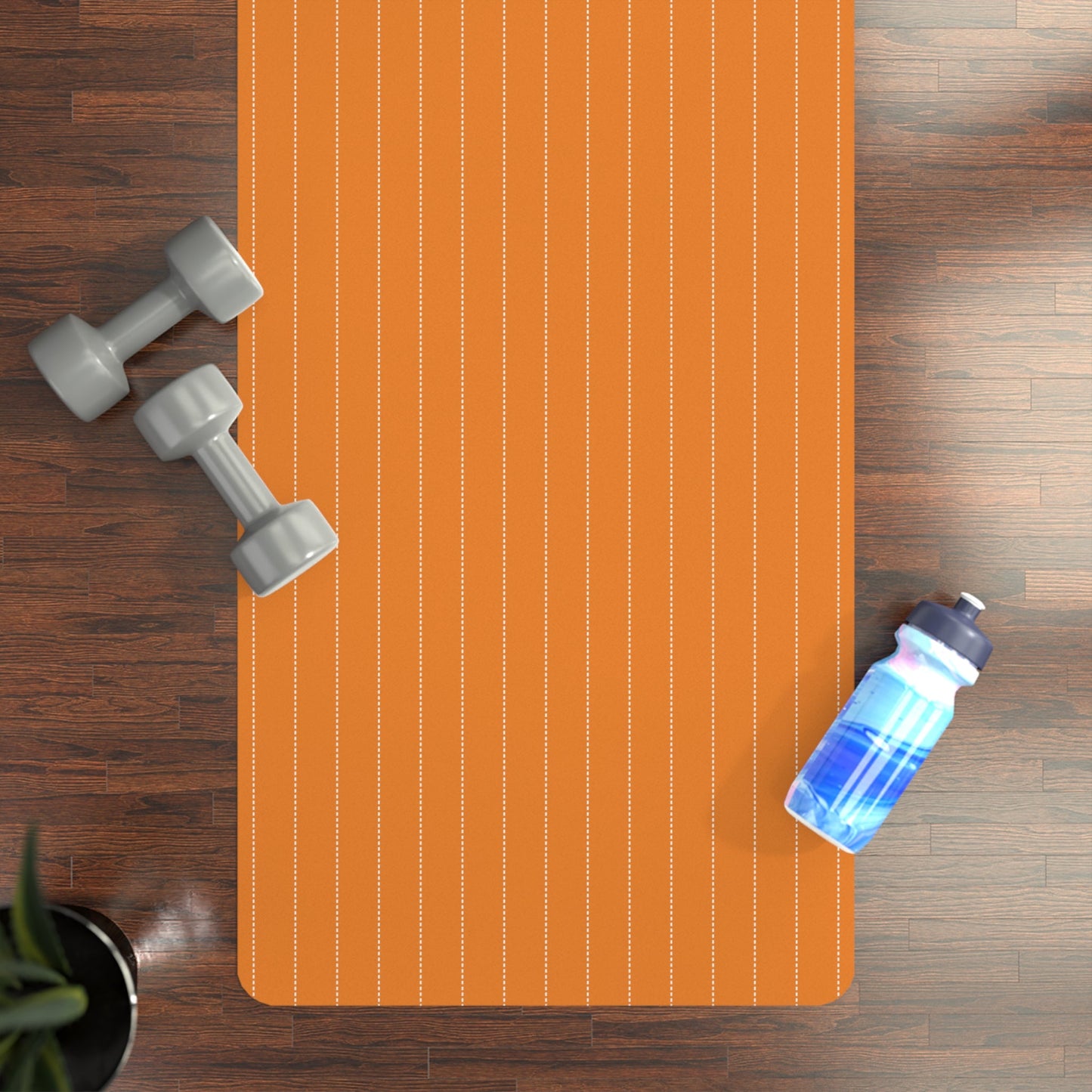 Yoga Mat | Orange & White | Pinstripe
