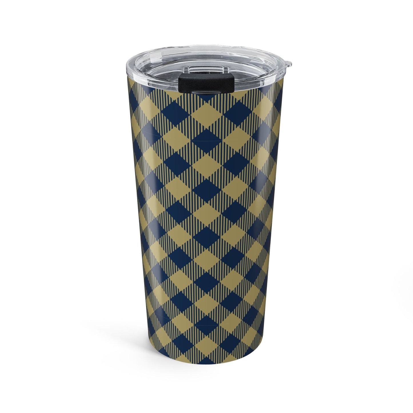 Tumbler | Blue & Gold | Gingham