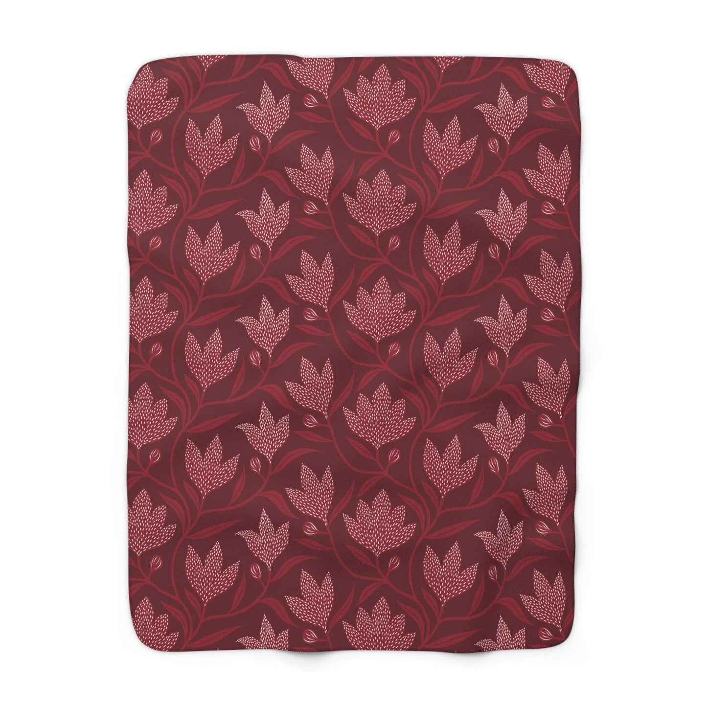 Sherpa Blanket | Maroon & White | Magnolia