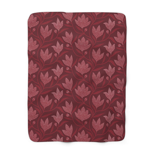 Sherpa Blanket | Maroon & White | Magnolia