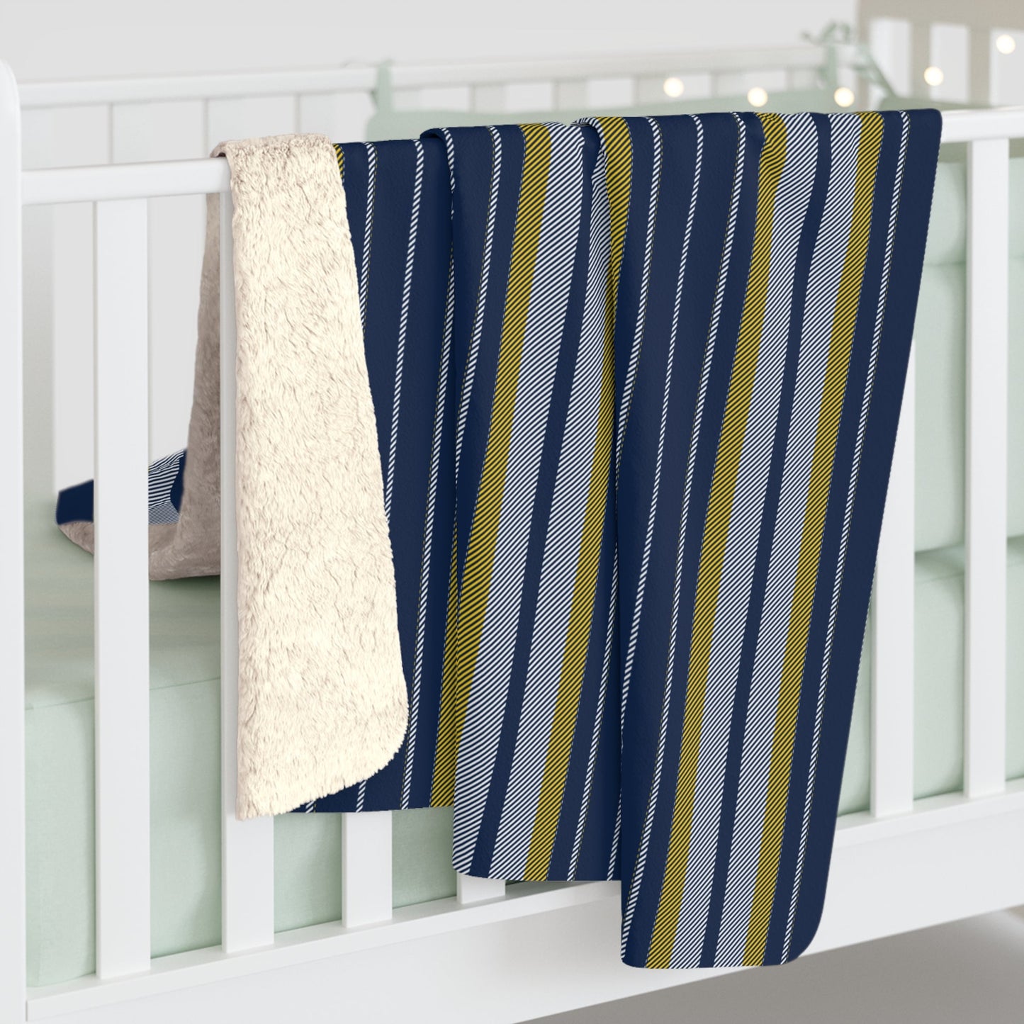 Sherpa Blanket | Yellow & Blue | Stripe