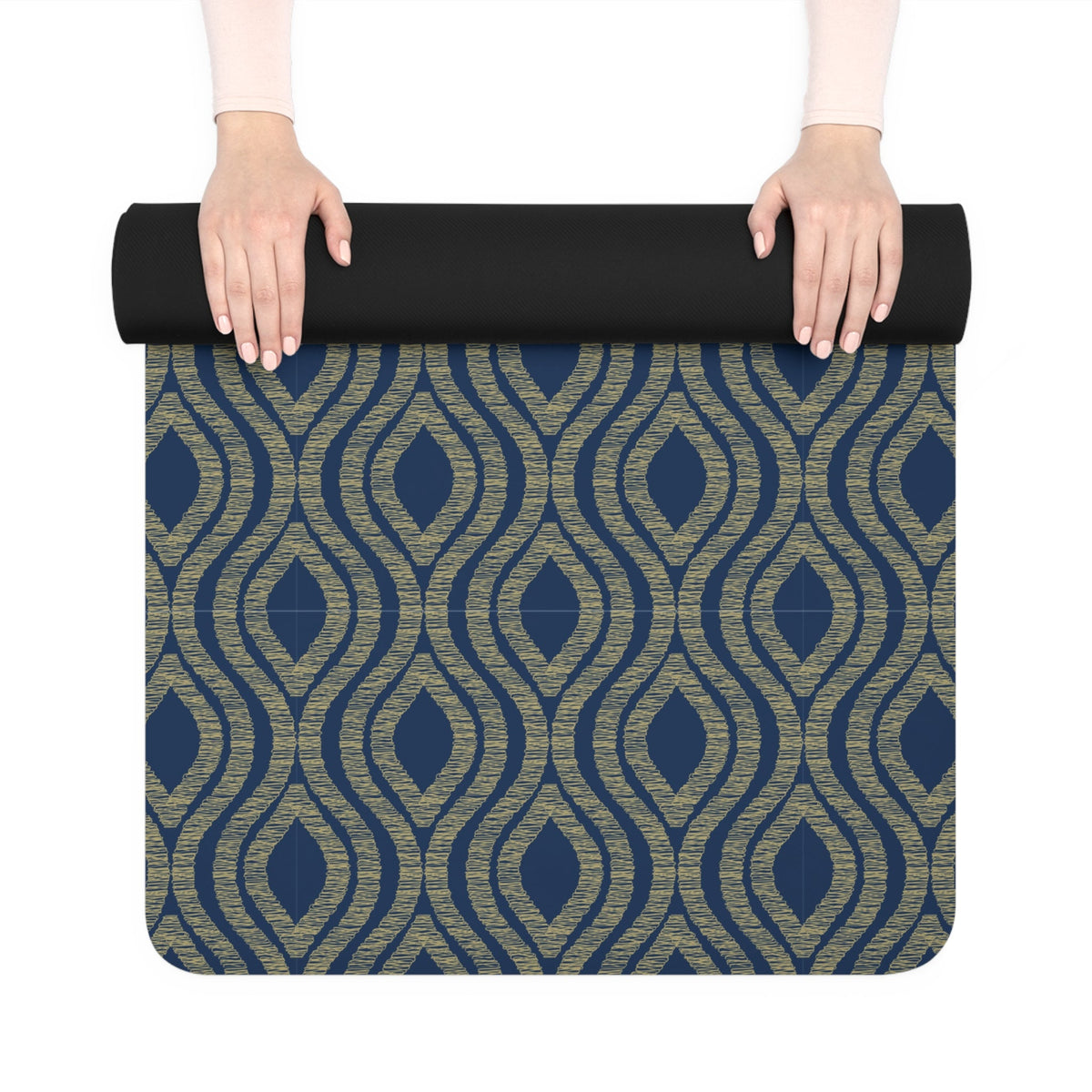 Yoga Mat | Blue & Gold | Ogee