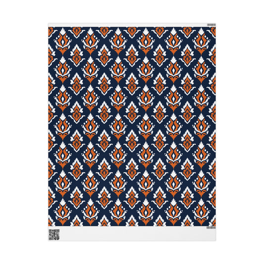 Gift Wrap | Orange & Blue | Ikat