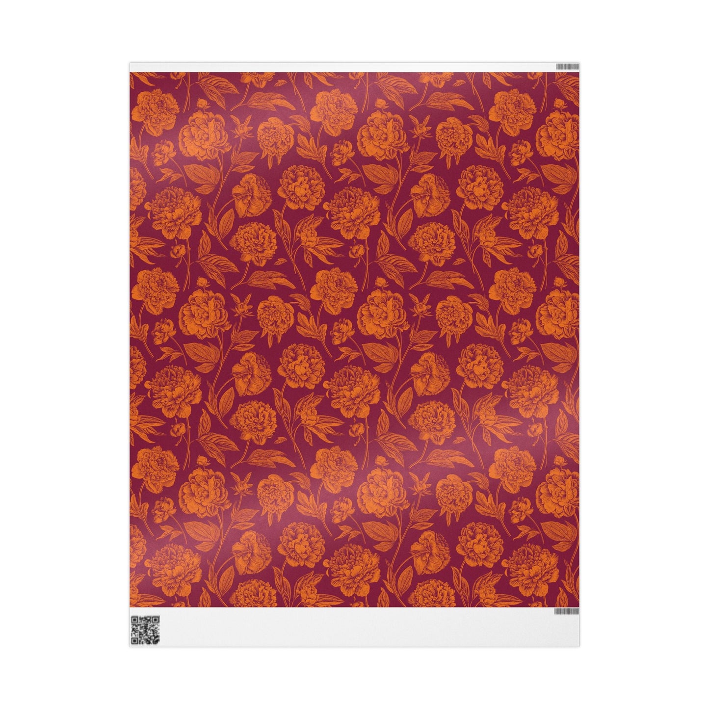Gift Wrap | Maroon & Orange | Peony