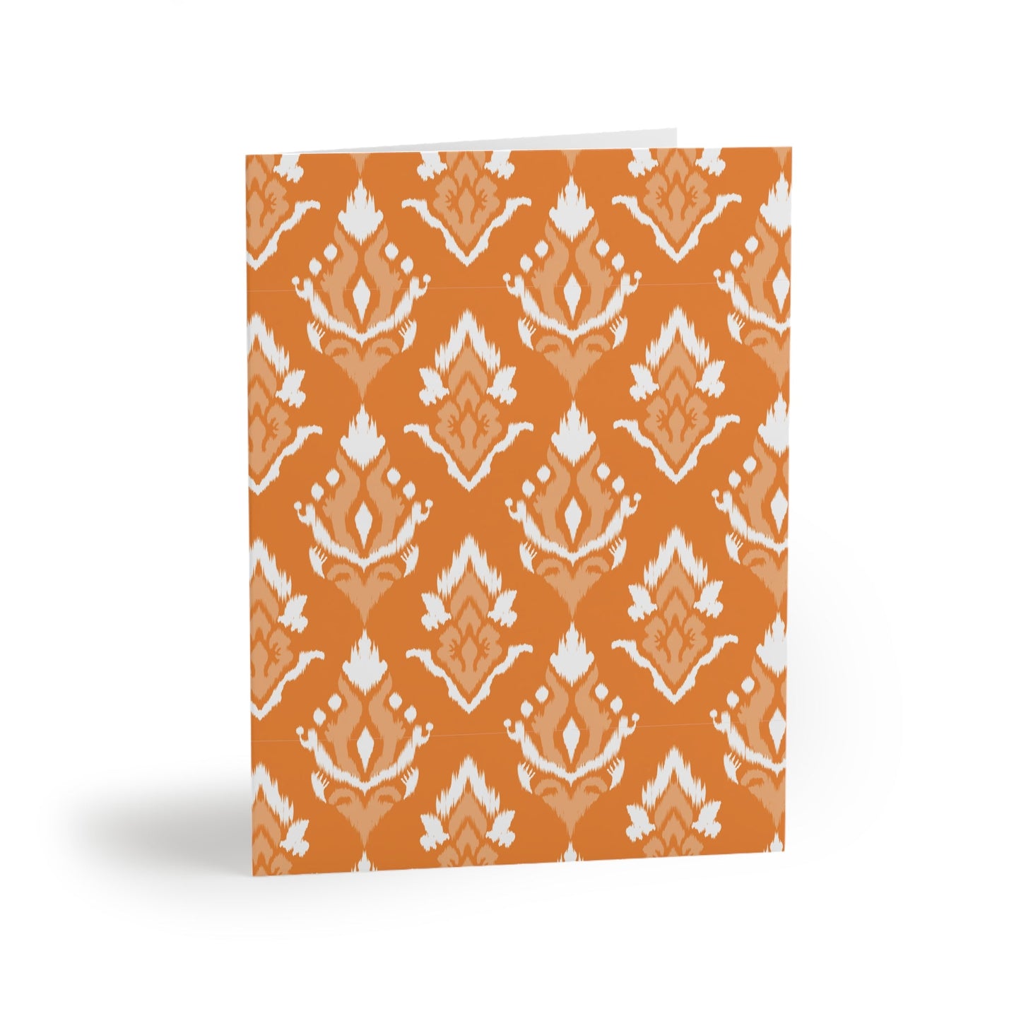 Notecards Set | Orange & White | Ikat